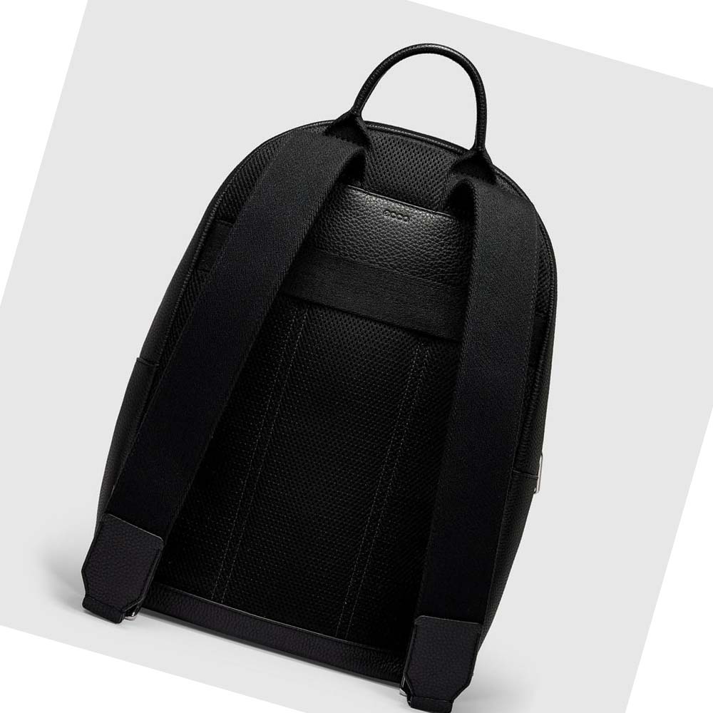 Men's Ecco Textureblock Full Backpacks Black | Canada 682UZG